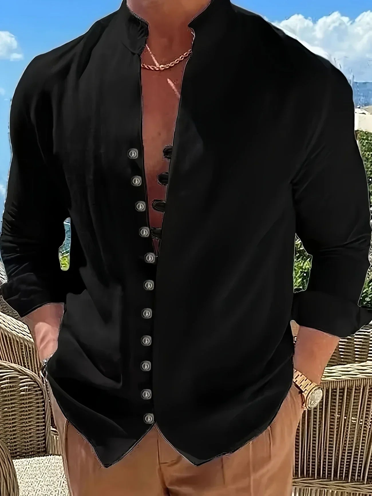 James™ | Lightweight Cotton Long Sleeve Shirt