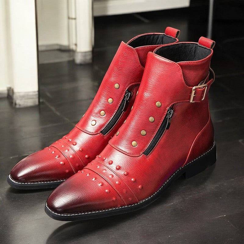 Baron Stud Leather Boots