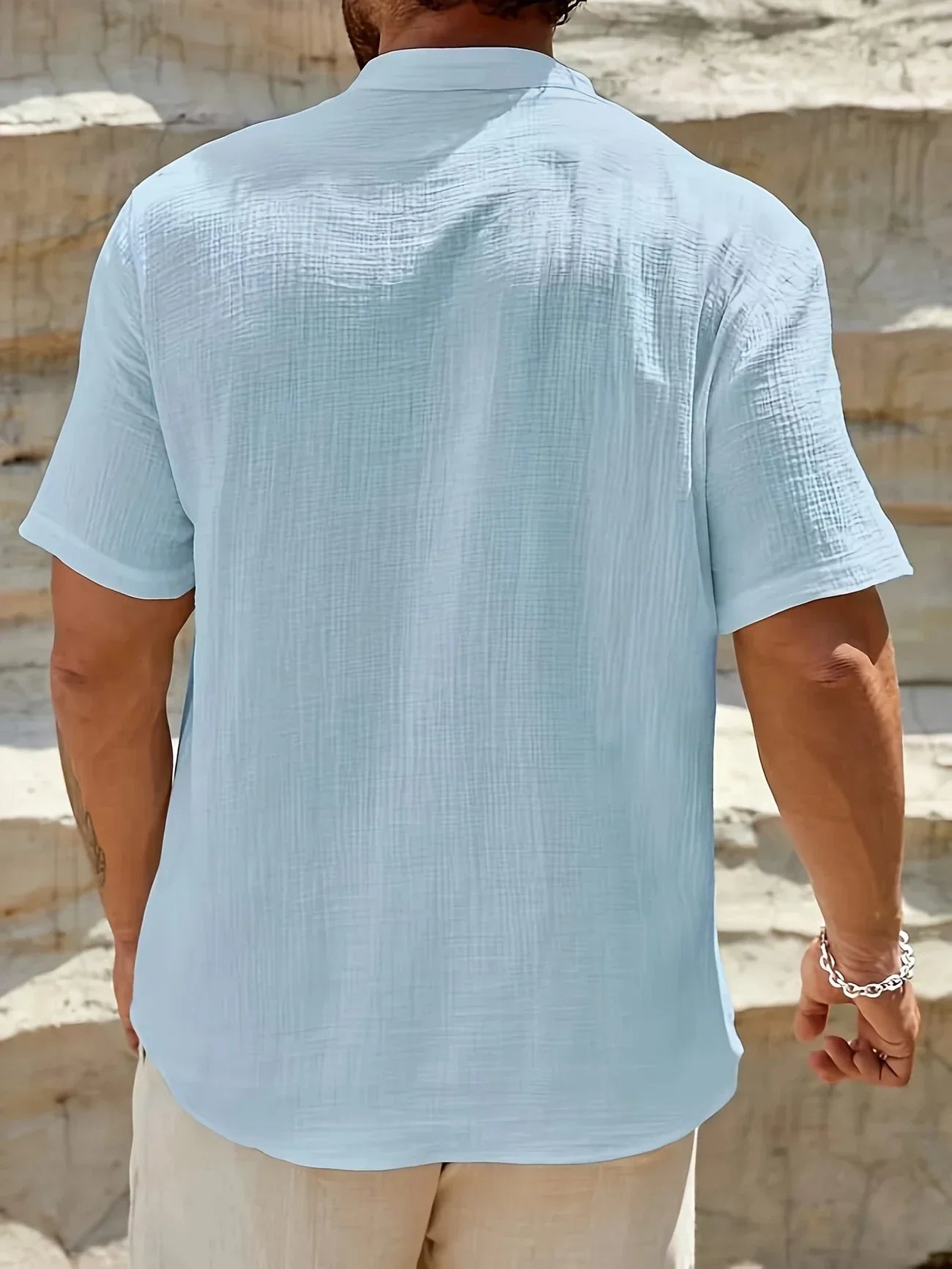 James™ | Elegant Summer Shirt with Mandarin Collar