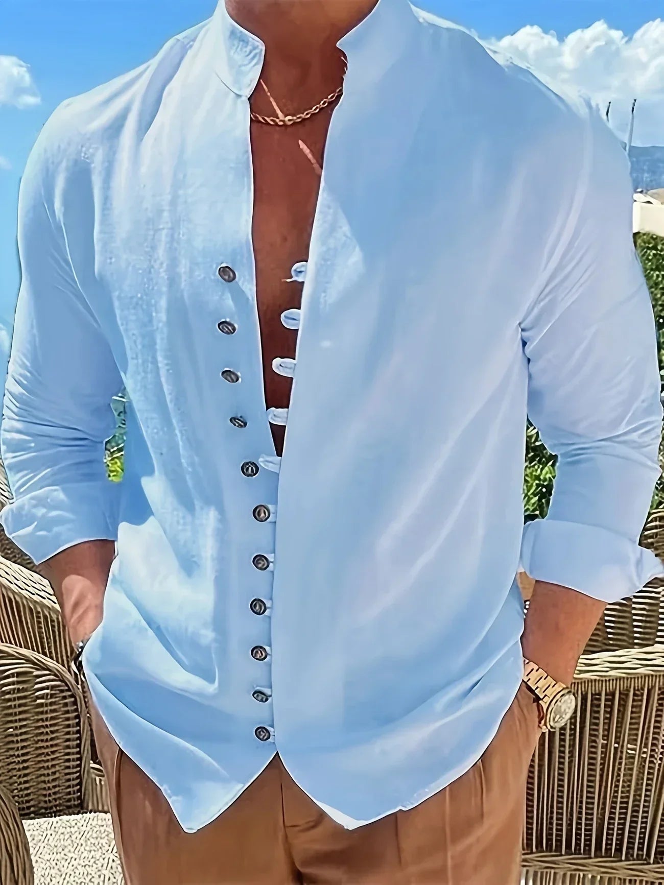James™ | Lightweight Cotton Long Sleeve Shirt