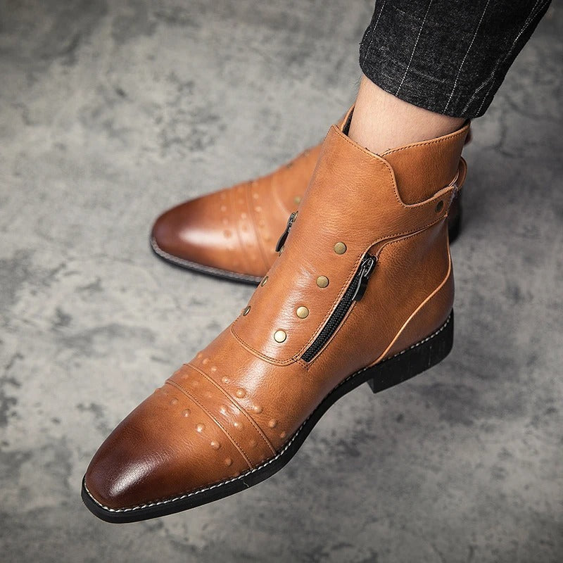 Baron Stud Leather Boots