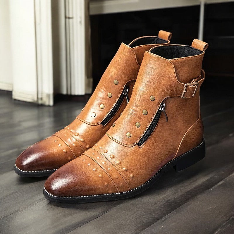 Baron Stud Leather Boots