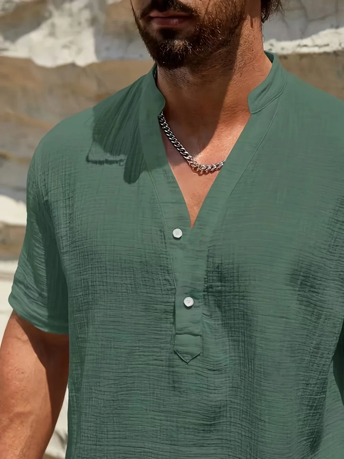 James™ | Elegant Summer Shirt with Mandarin Collar