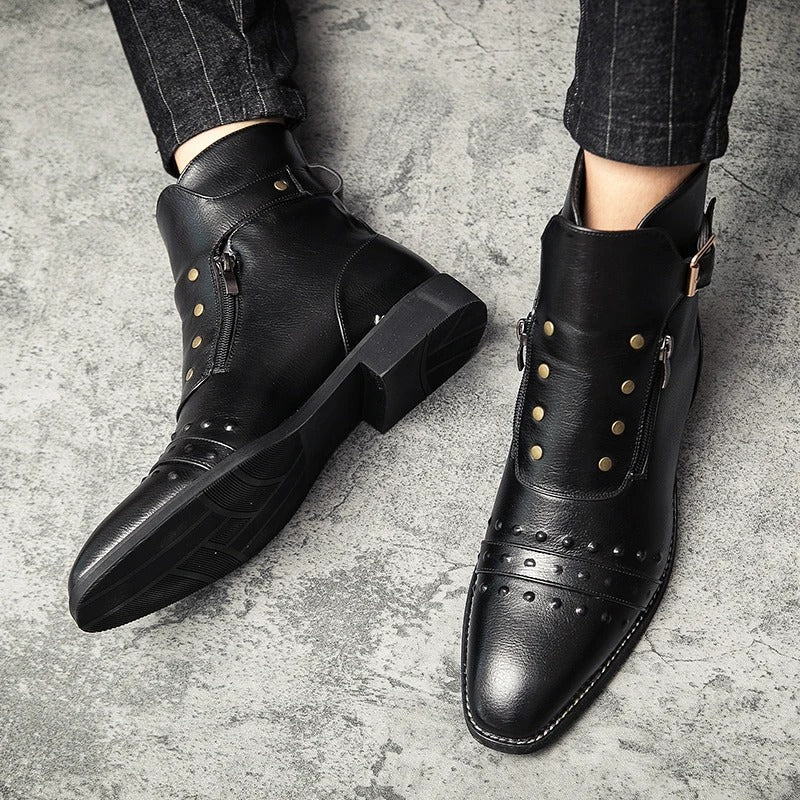 Baron Stud Leather Boots