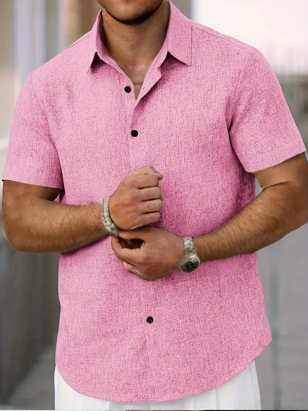 James™ | Lightweight Short-Sleeve Linen Blend Shirt
