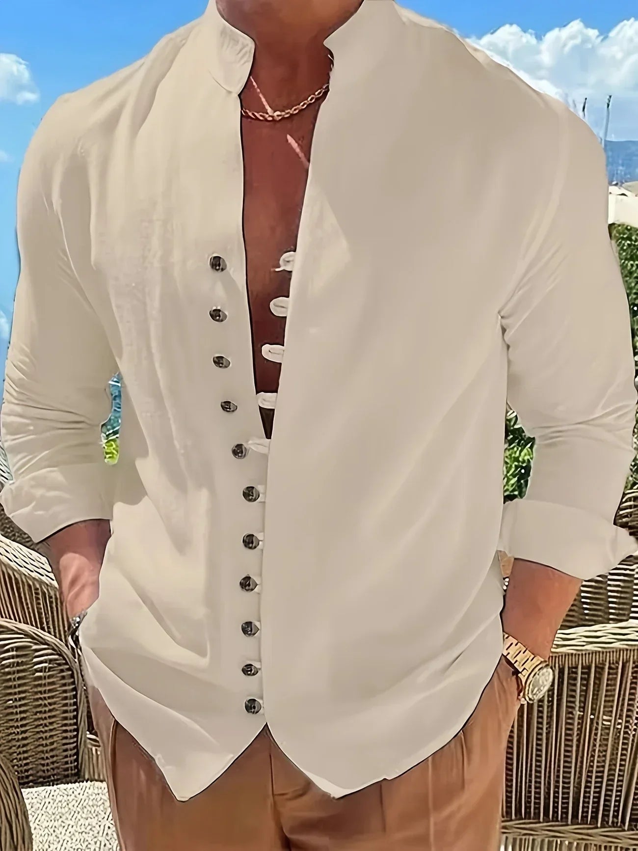 James™ | Lightweight Cotton Long Sleeve Shirt
