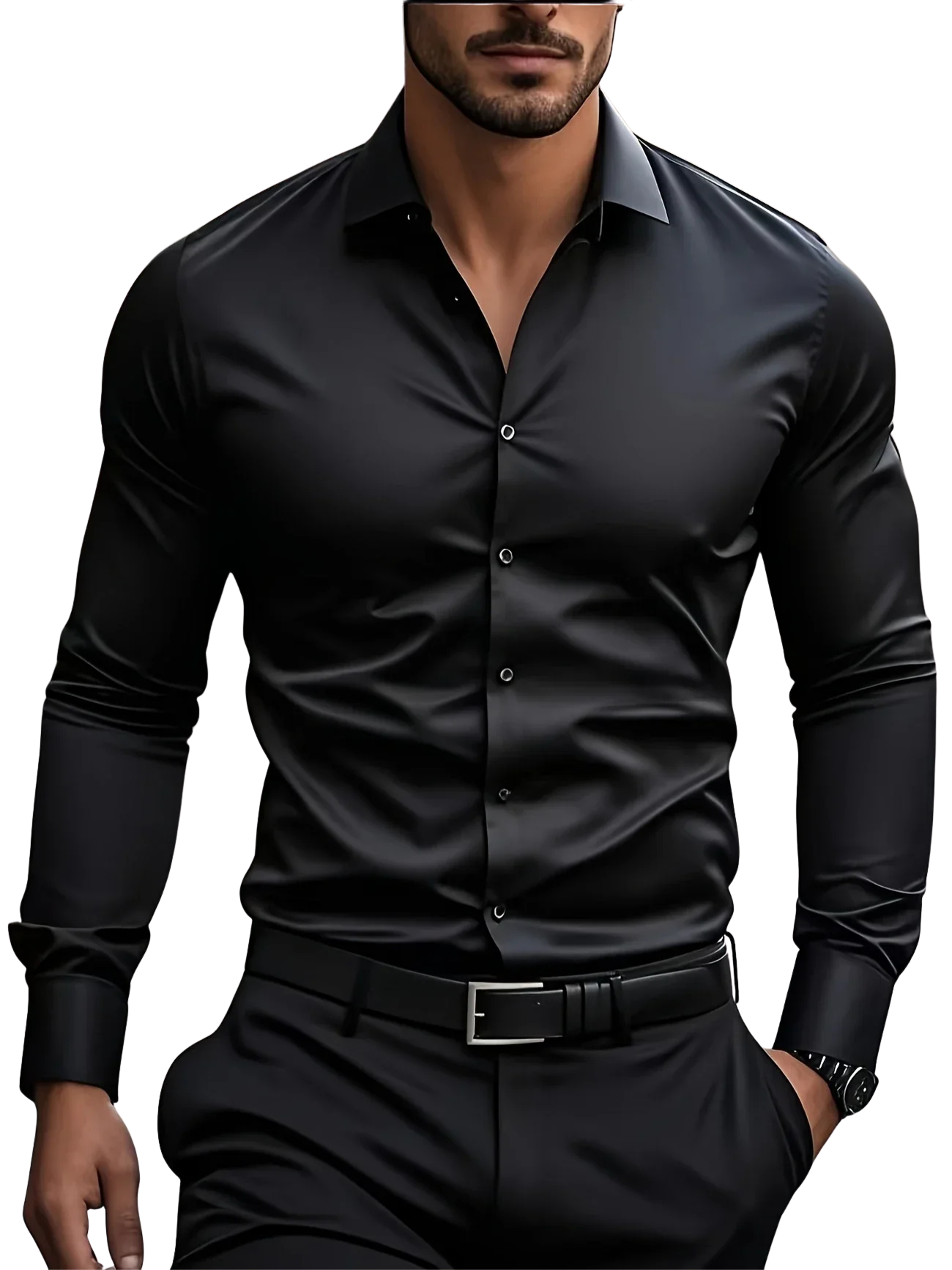 James™ | Elegant Long Sleeve Button-Up Shirt