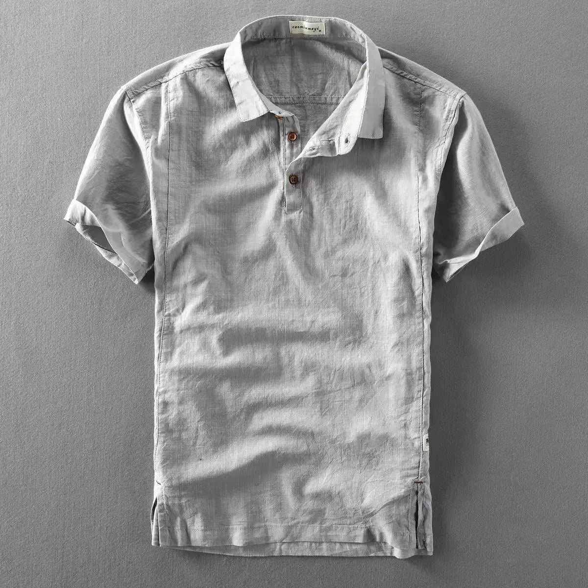 Lucenzo Summerweight Linen Polo Shirt