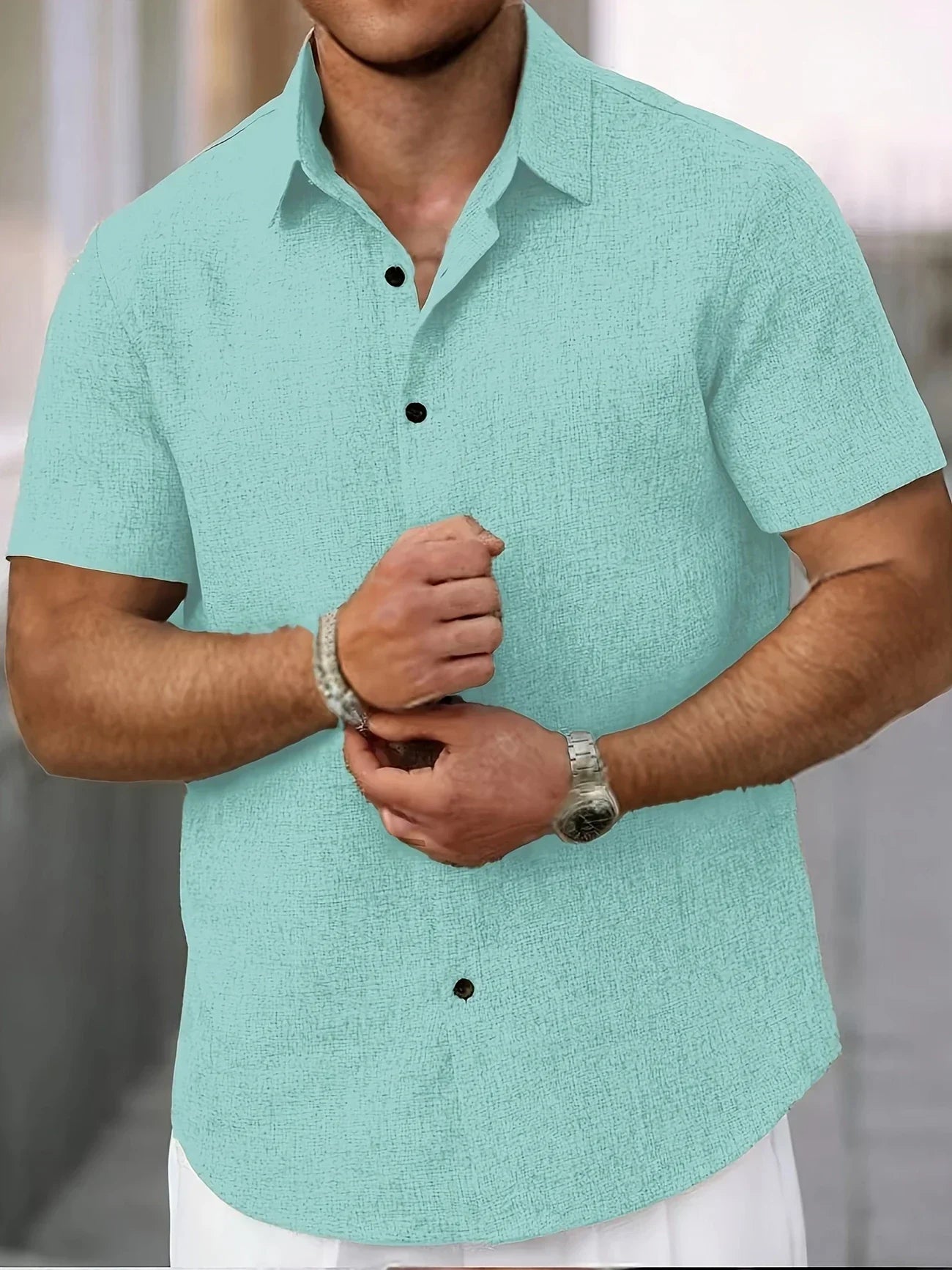 James™ | Lightweight Short-Sleeve Linen Blend Shirt