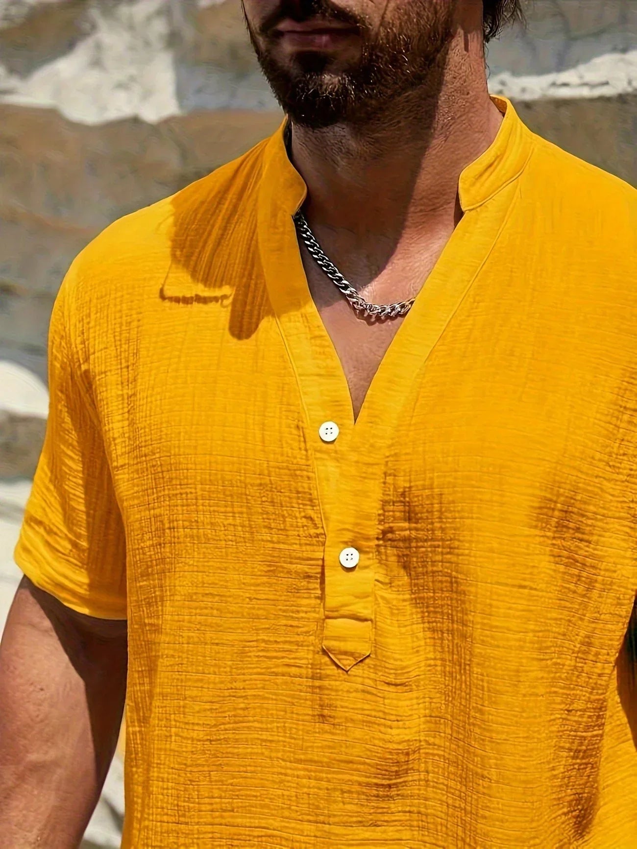 James™ | Elegant Summer Shirt with Mandarin Collar