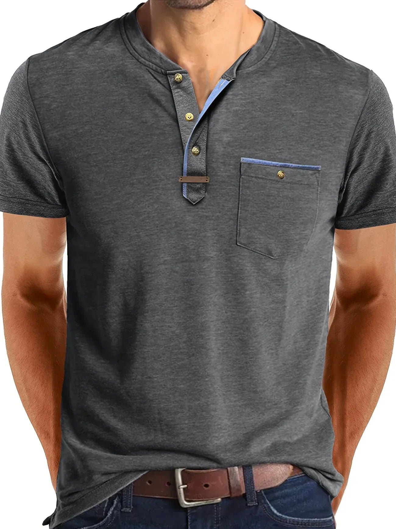 James™ | Elegant Round Neck T-shirt with Pocket