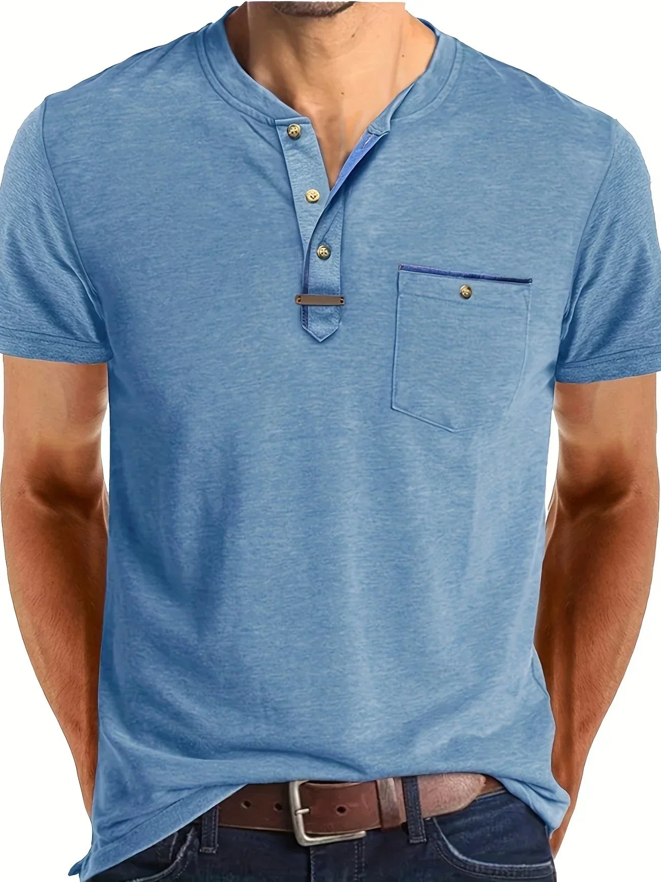 James™ | Elegant Round Neck T-shirt with Pocket