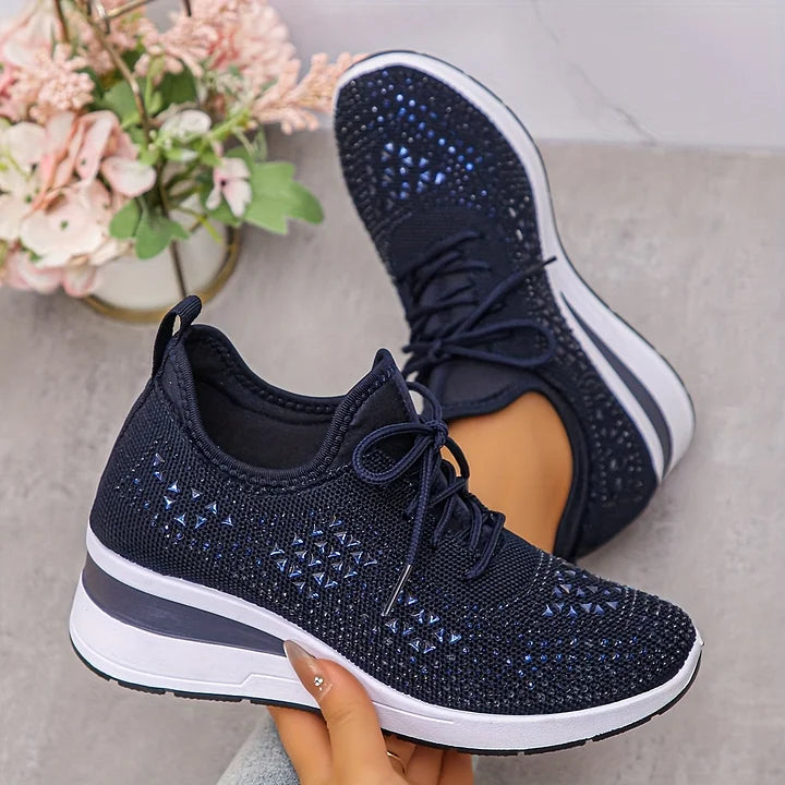 Emily – Orthopedic Trainers with Sparkling Rhinestones