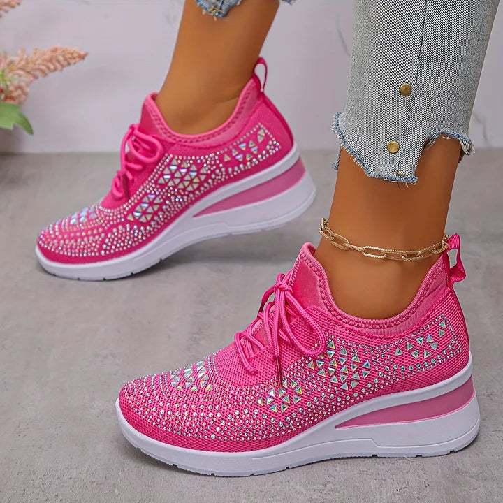 Emily – Orthopedic Trainers with Sparkling Rhinestones