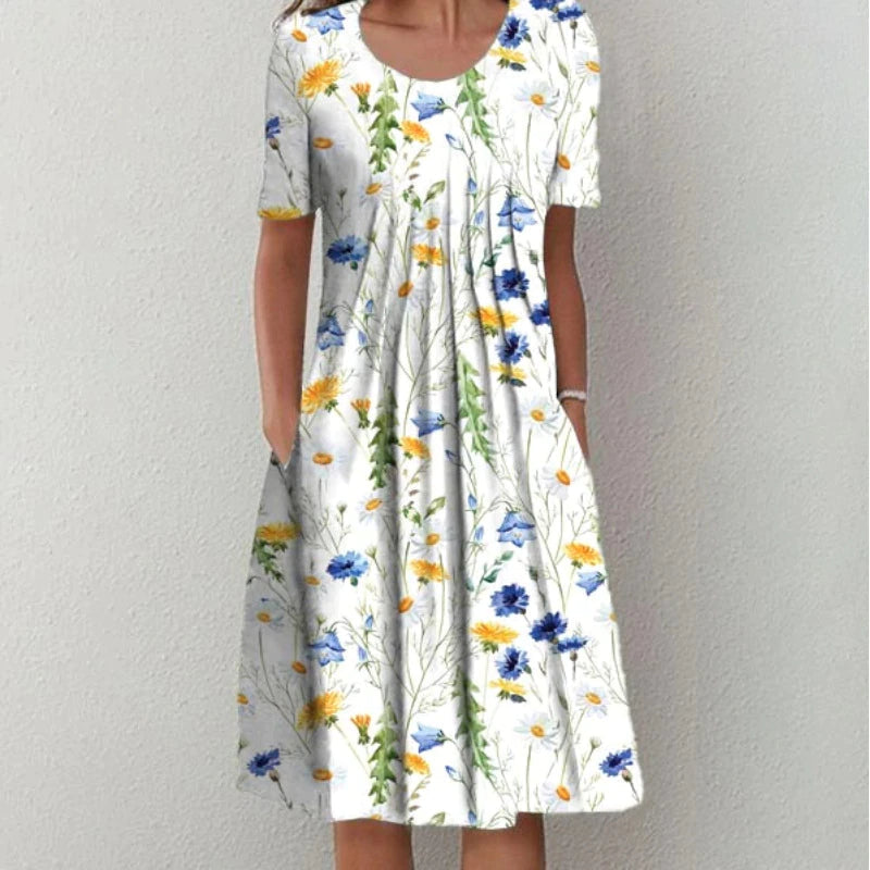 Ava™ | Stylish and Casual Floral Dress with Pockets