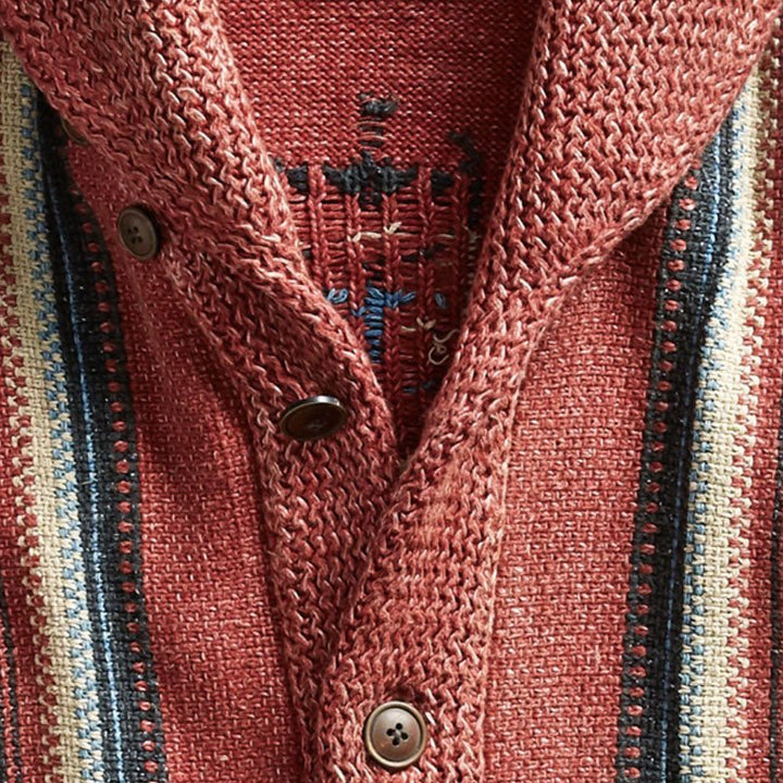 Adrian | Vintage Jacquard Lapel Knit Cardigan