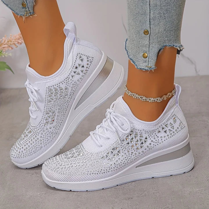 Emily – Orthopedic Trainers with Sparkling Rhinestones