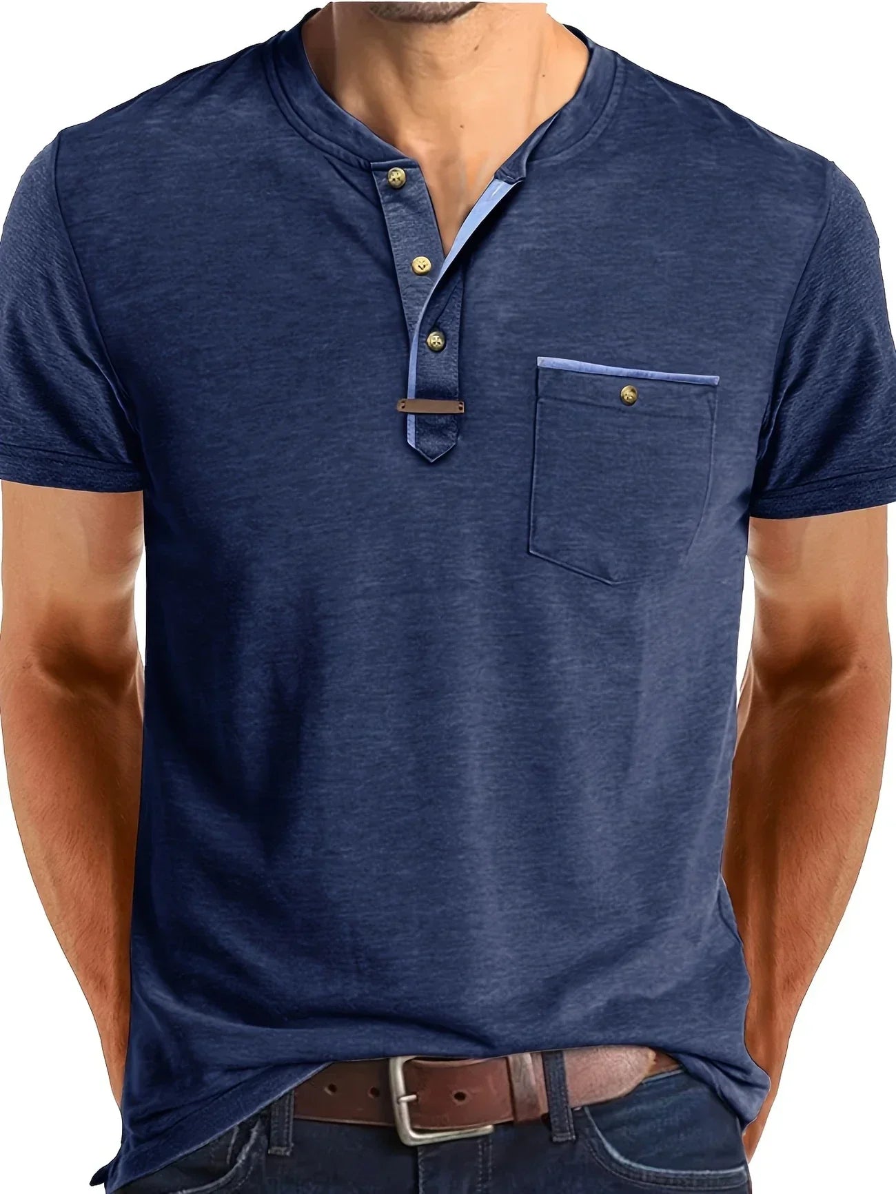 James™ | Elegant Round Neck T-shirt with Pocket