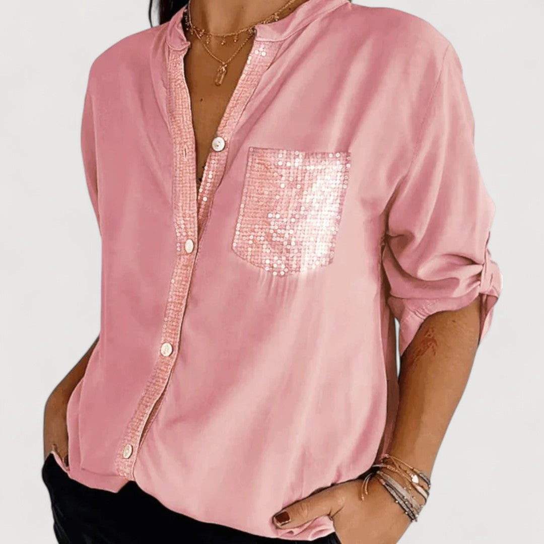 RENNA – SEQUIN DETAIL BLOUSE