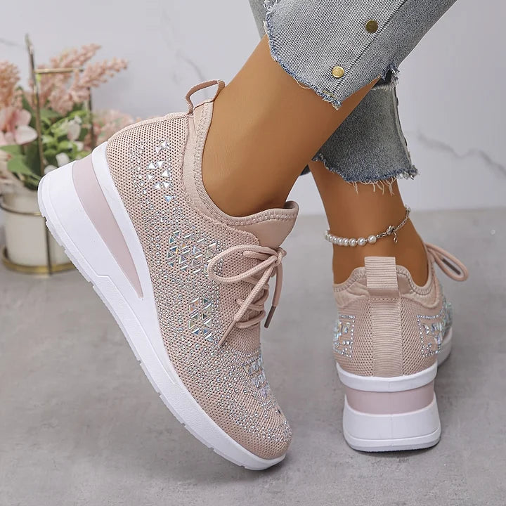 Emily – Orthopedic Trainers with Sparkling Rhinestones