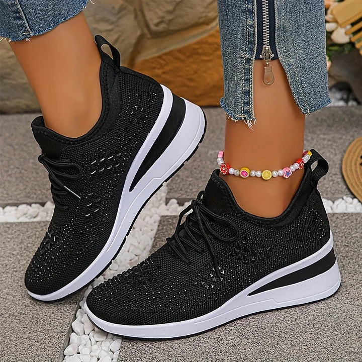 Emily – Orthopedic Trainers with Sparkling Rhinestones