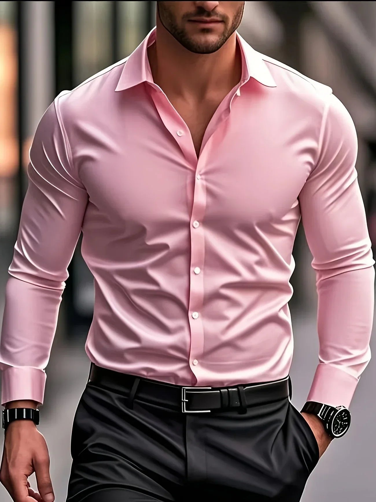 James™ | Elegant Long Sleeve Button-Up Shirt