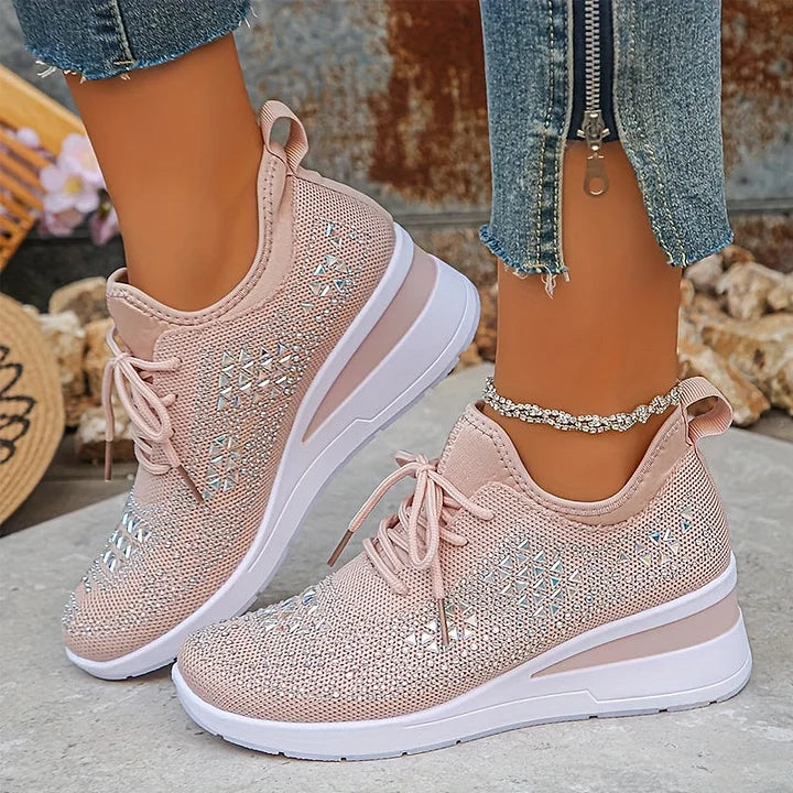 Emily – Orthopedic Trainers with Sparkling Rhinestones