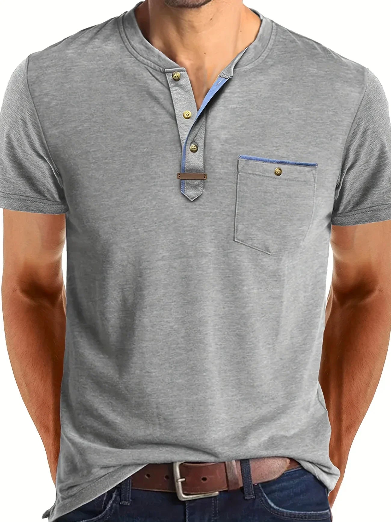 James™ | Elegant Round Neck T-shirt with Pocket