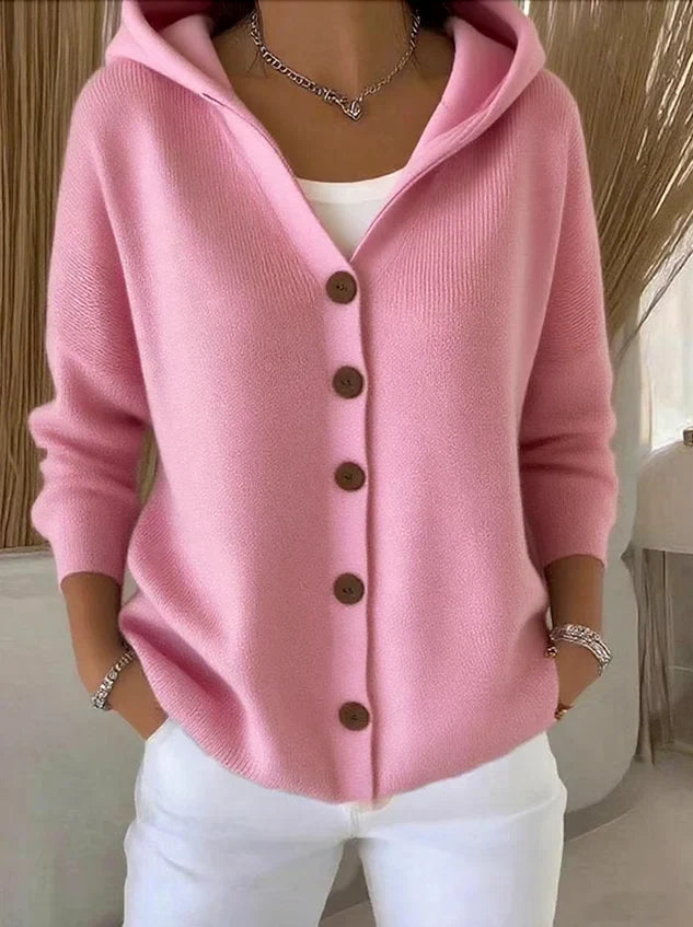 Zoé – Soft Hooded Knit Cardigan
