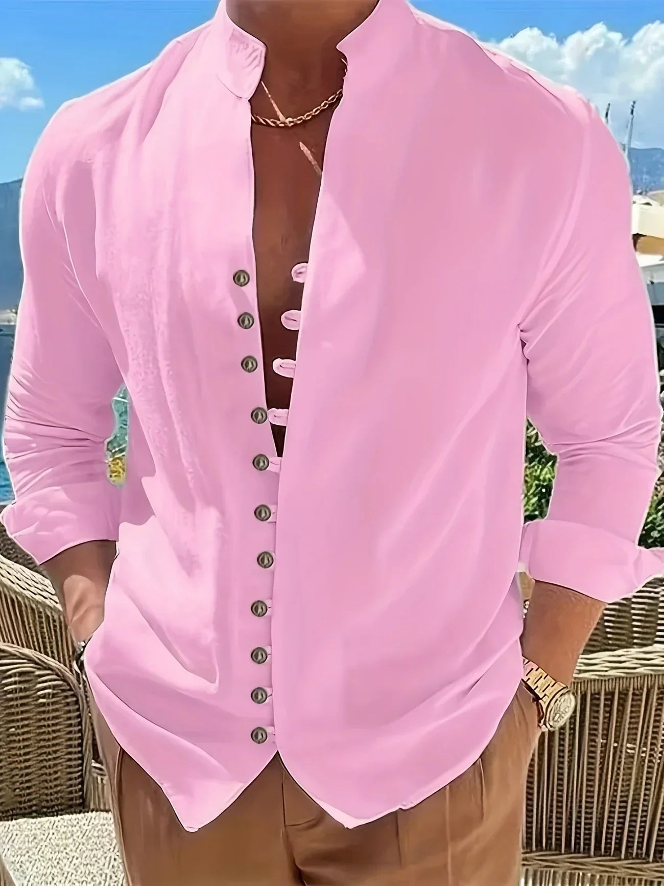 James™ | Lightweight Cotton Long Sleeve Shirt