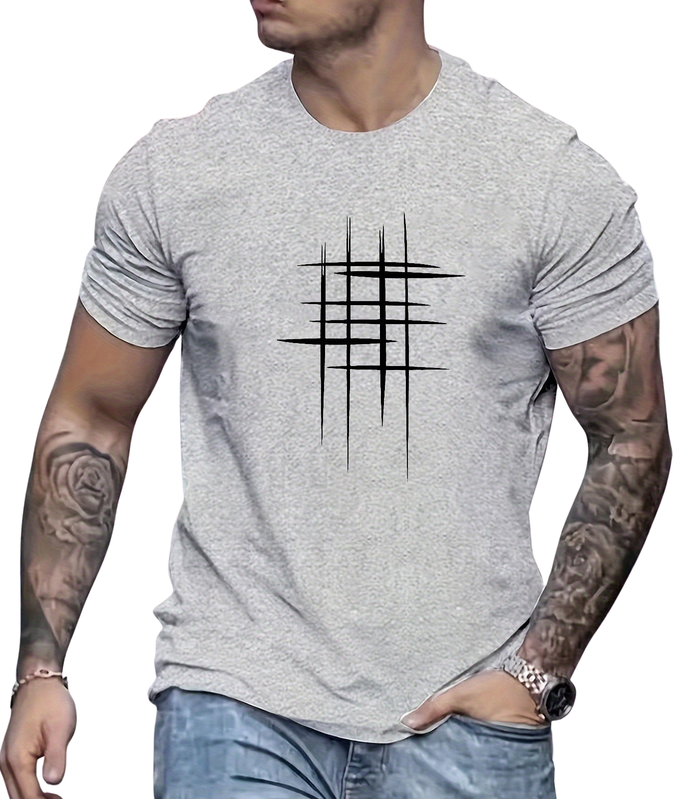 James™ | Elegant Round Neck T-shirt with Graphic Print