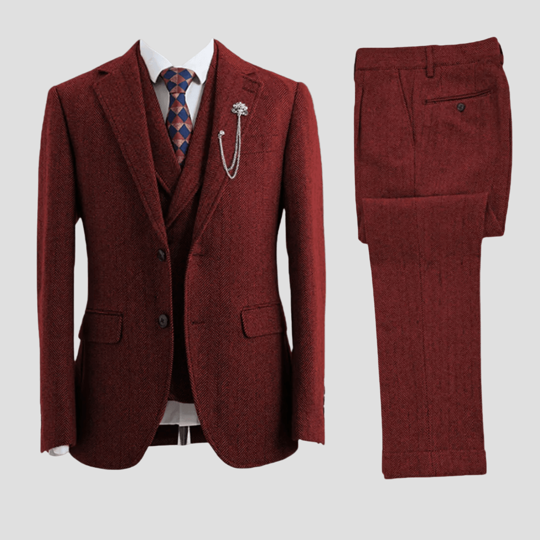 Carter | Tweed Herringbone 3-Piece Suit
