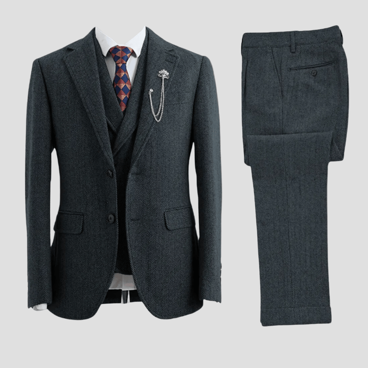 Carter | Tweed Herringbone 3-Piece Suit