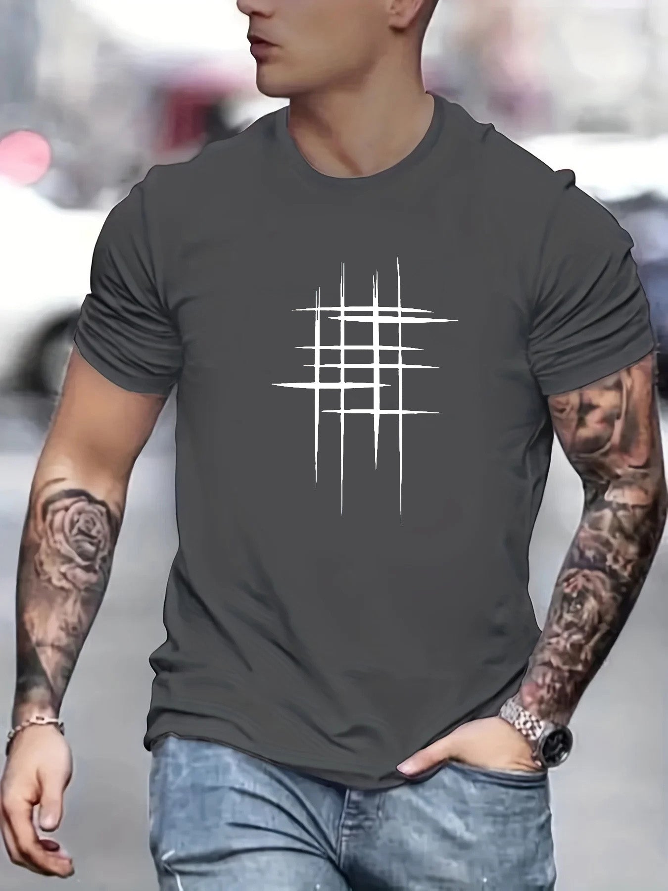 James™ | Elegant Round Neck T-shirt with Graphic Print