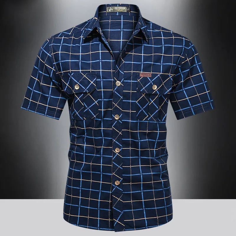 James™ | Elegant Short-Sleeve Checkered Shirt