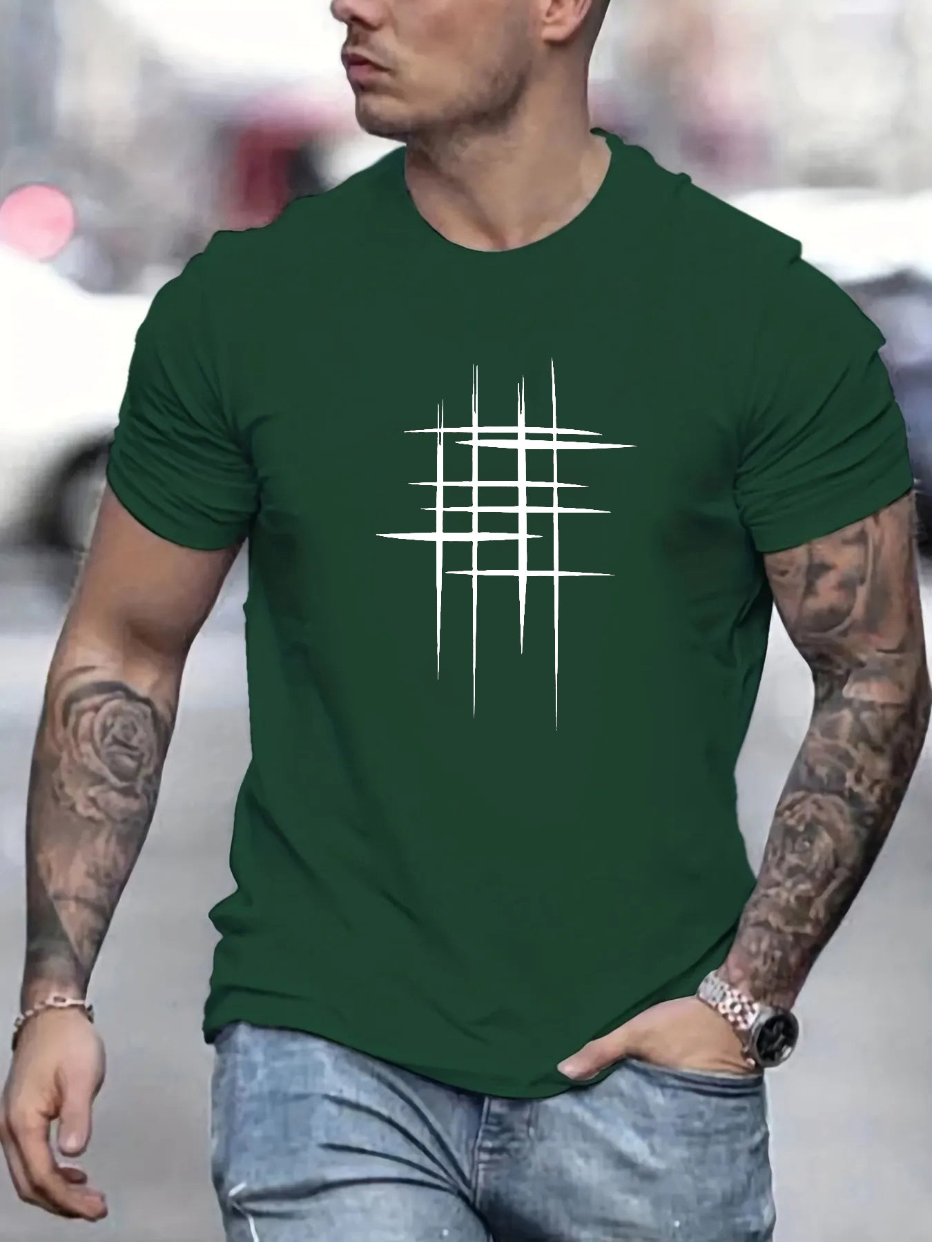 James™ | Elegant Round Neck T-shirt with Graphic Print