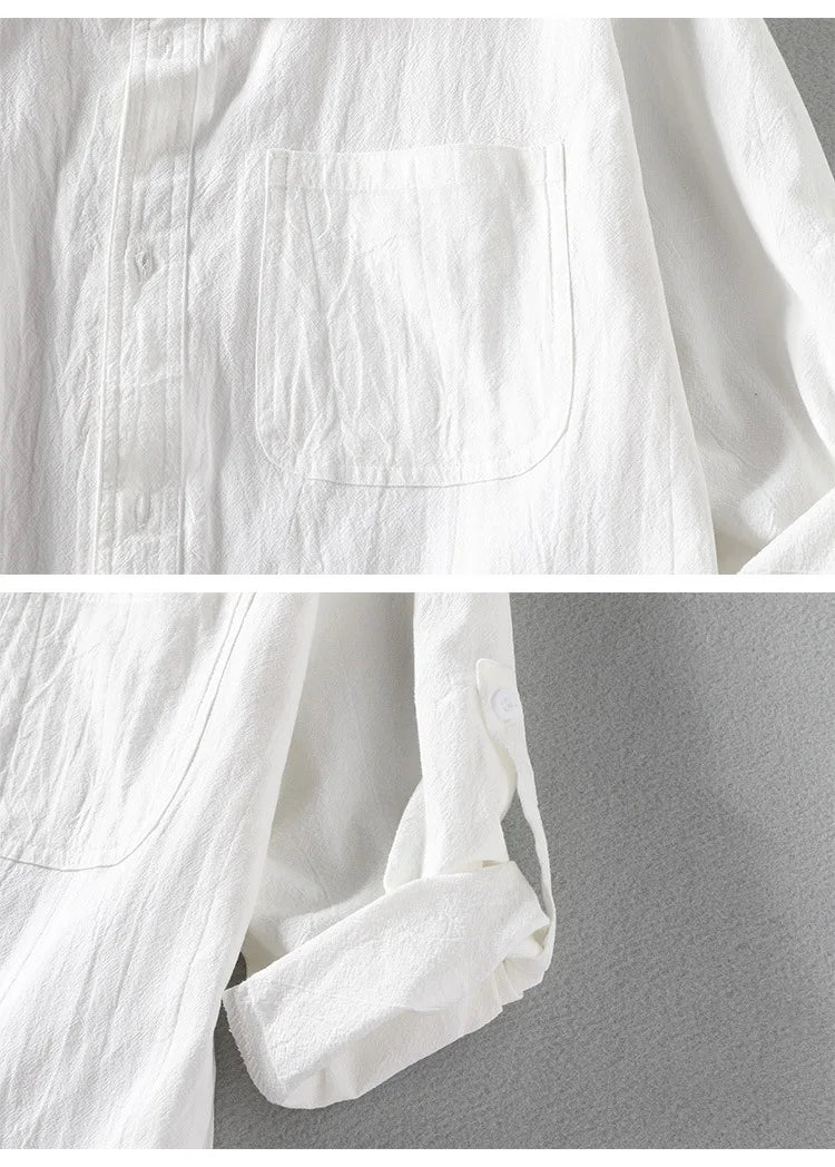 Chemise en coton à manches retroussées Arroyo