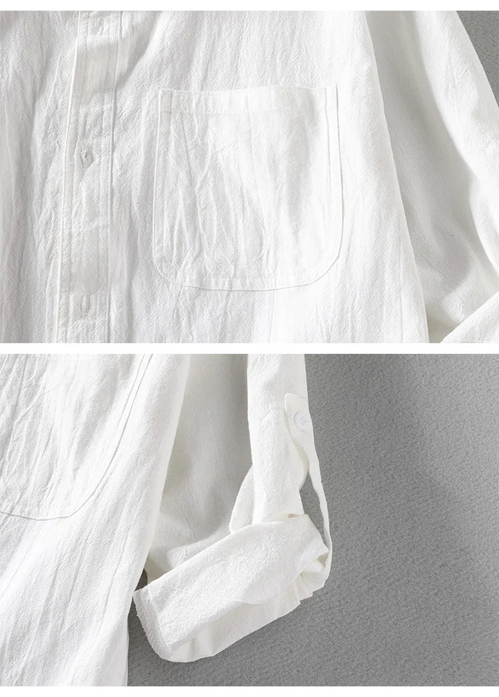 Chemise en coton à manches retroussées Arroyo