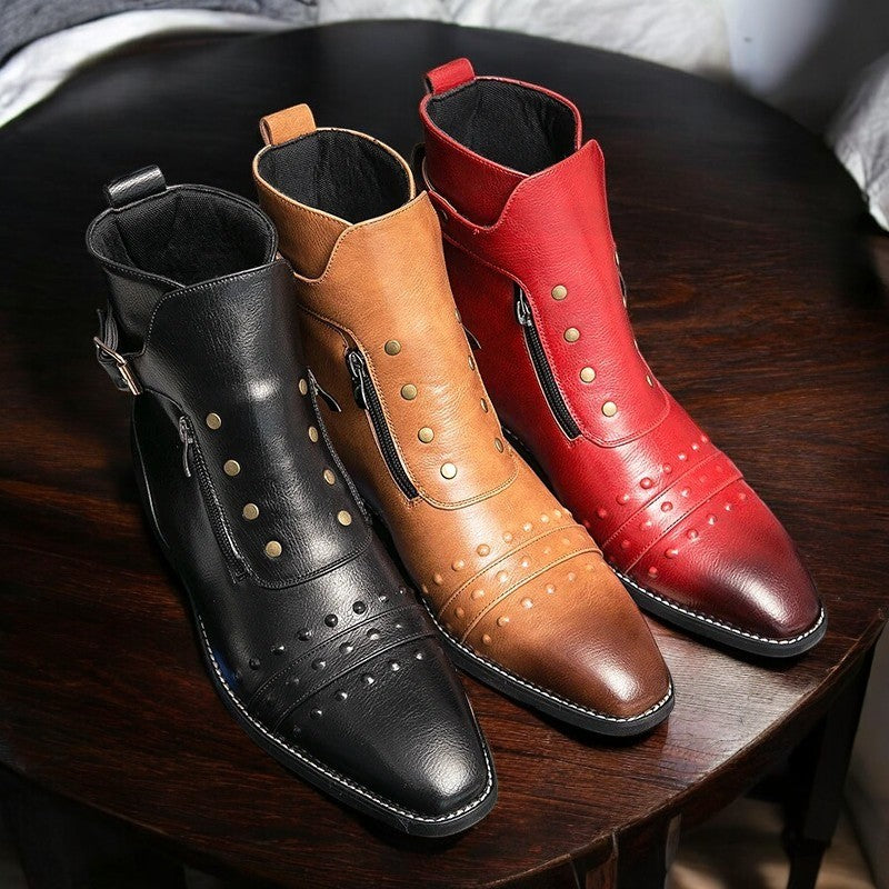 Baron Stud Leather Boots