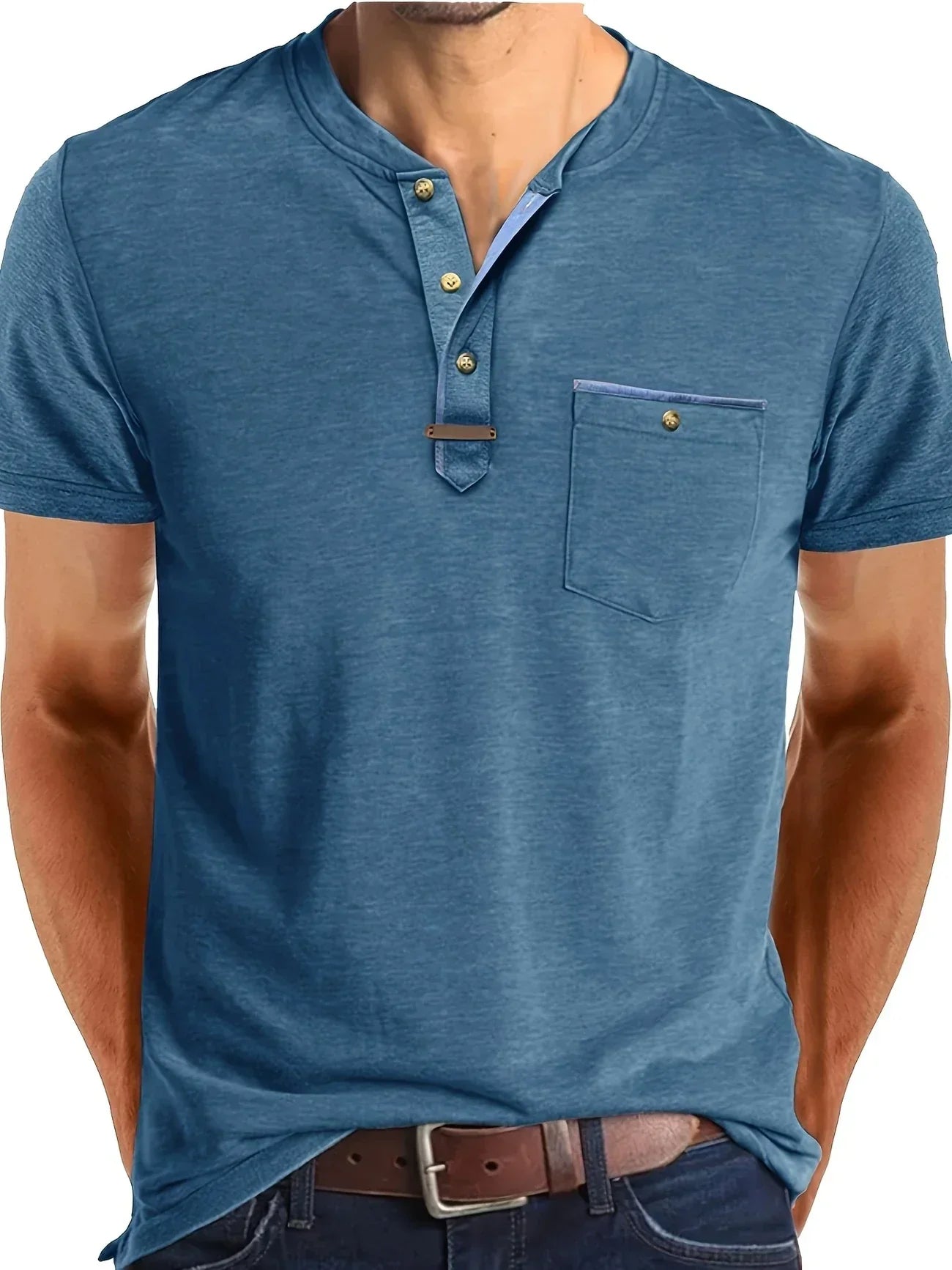 James™ | Elegant Round Neck T-shirt with Pocket