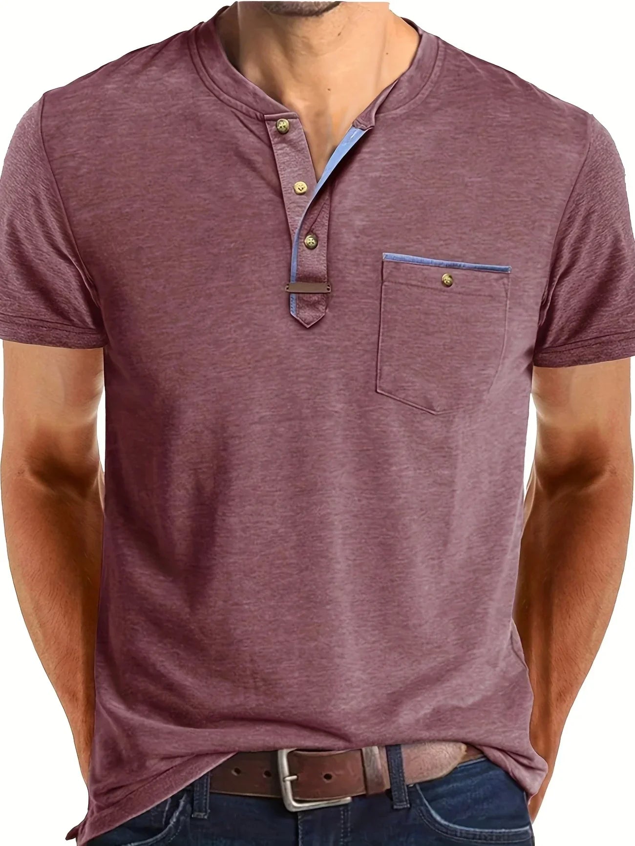 James™ | Elegant Round Neck T-shirt with Pocket