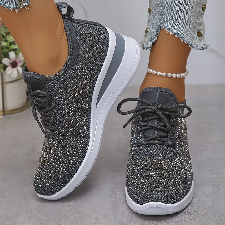 Emily – Orthopedic Trainers with Sparkling Rhinestones