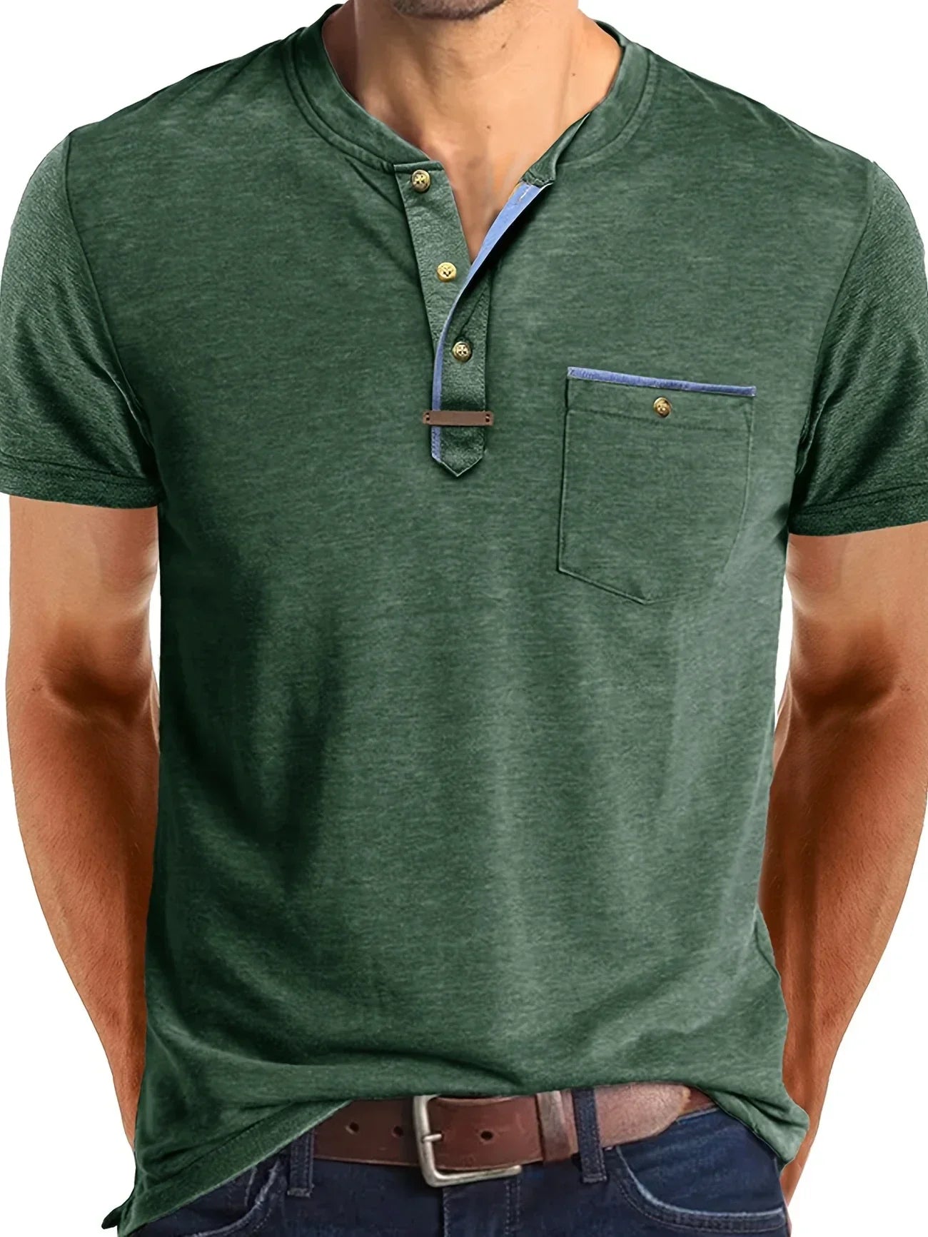 James™ | Elegant Round Neck T-shirt with Pocket