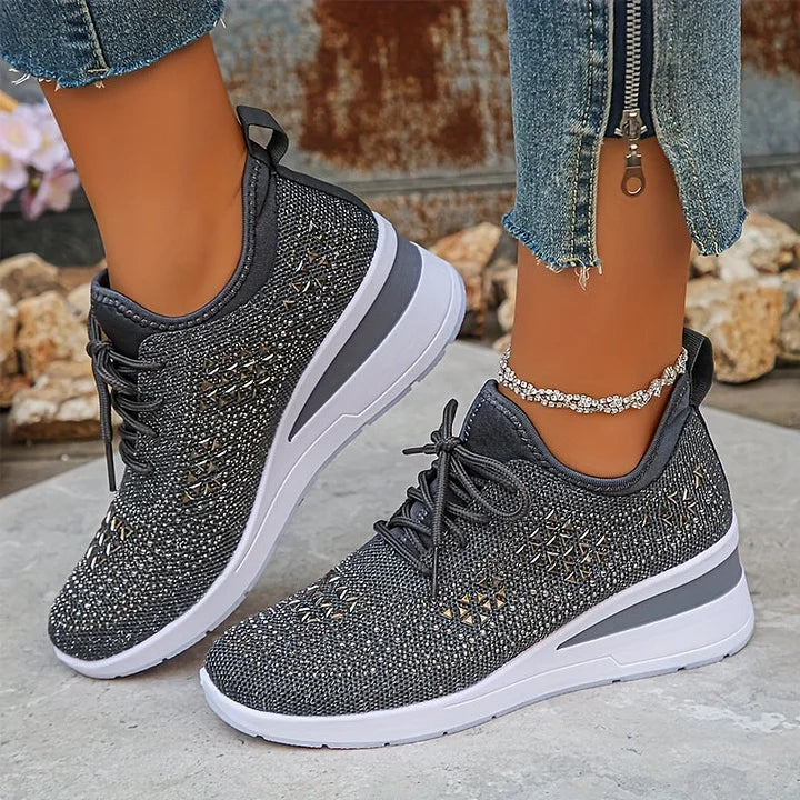 Emily – Orthopedic Trainers with Sparkling Rhinestones