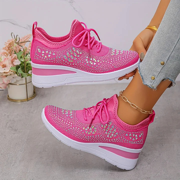 Emily – Orthopedic Trainers with Sparkling Rhinestones