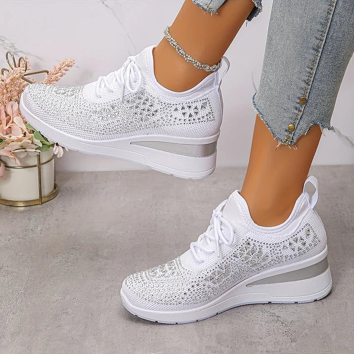 Emily – Orthopedic Trainers with Sparkling Rhinestones