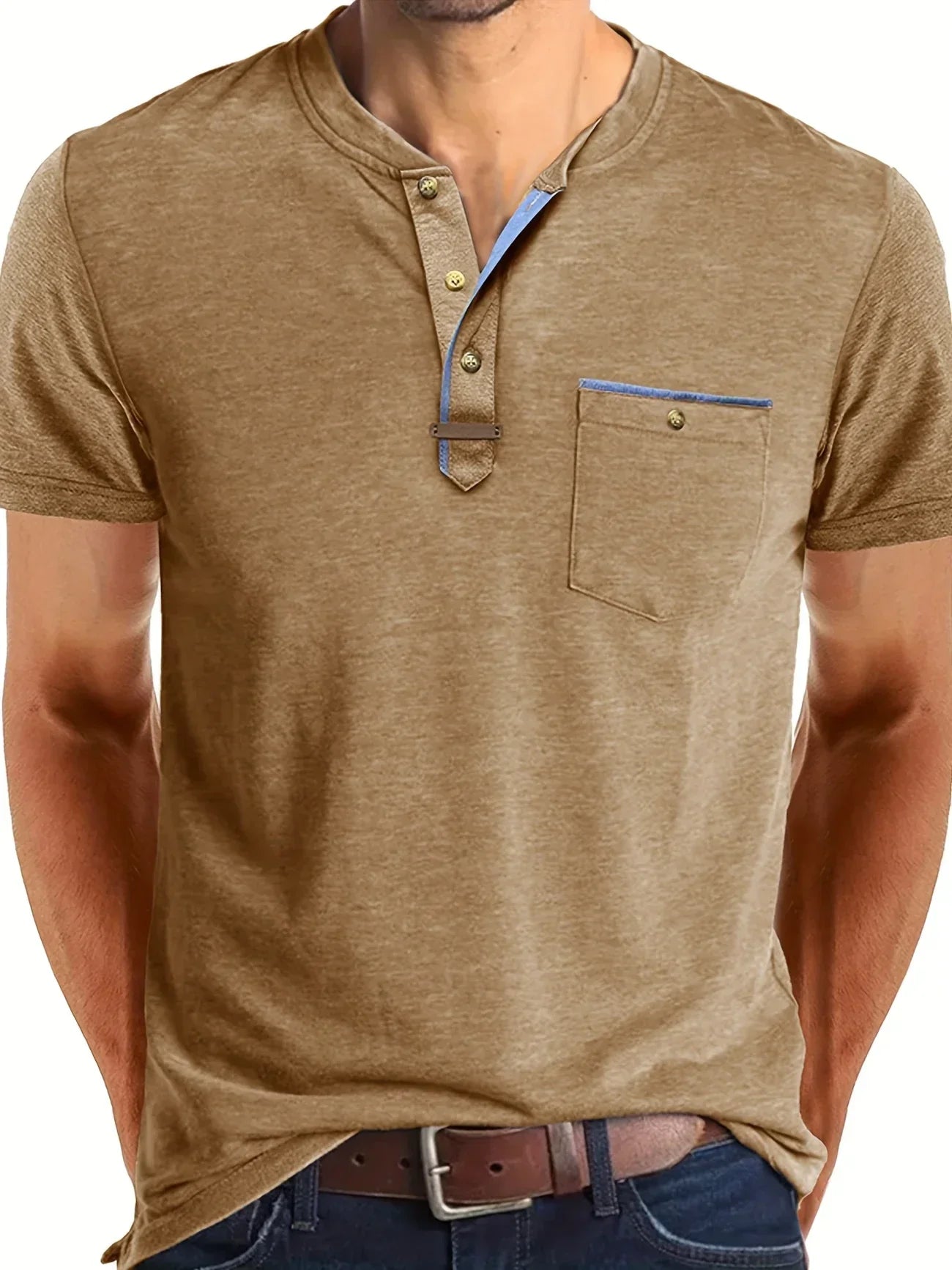 James™ | Elegant Round Neck T-shirt with Pocket