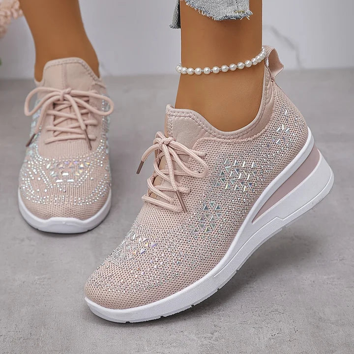 Emily – Orthopedic Trainers with Sparkling Rhinestones